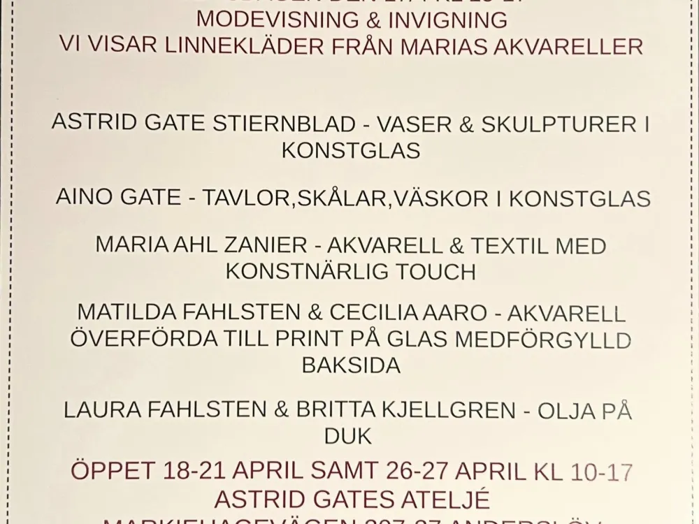 Konst i Astrid Gates atelje